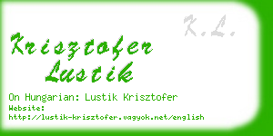 krisztofer lustik business card